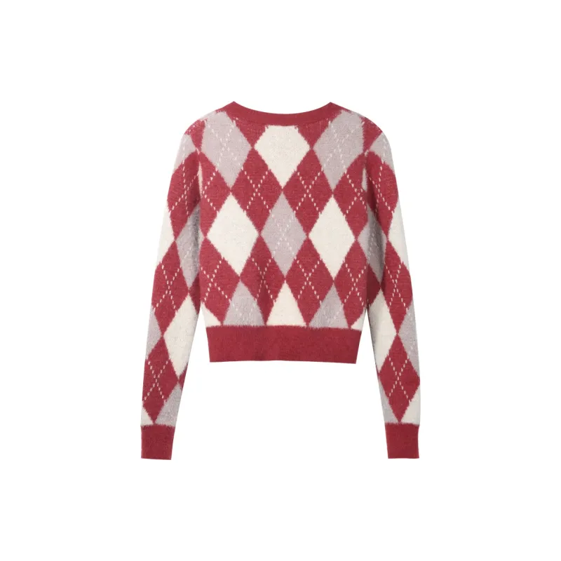 MISHOW Knitwear Women's Vintage Red Plaid-1