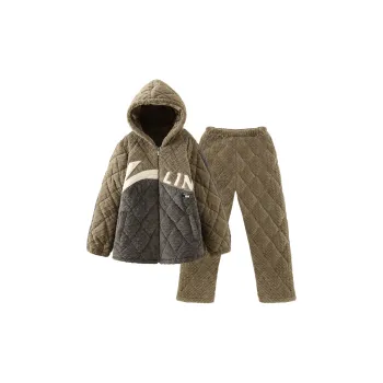 YIROUQING Pajama Set Men's Olive
