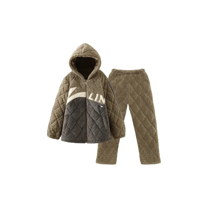 YIROUQING Pajama Set Men's Olive-0