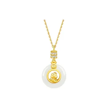 Royal Heaven's Choice Hetian Jade Necklaces Pale Greenish White Jade Unisex