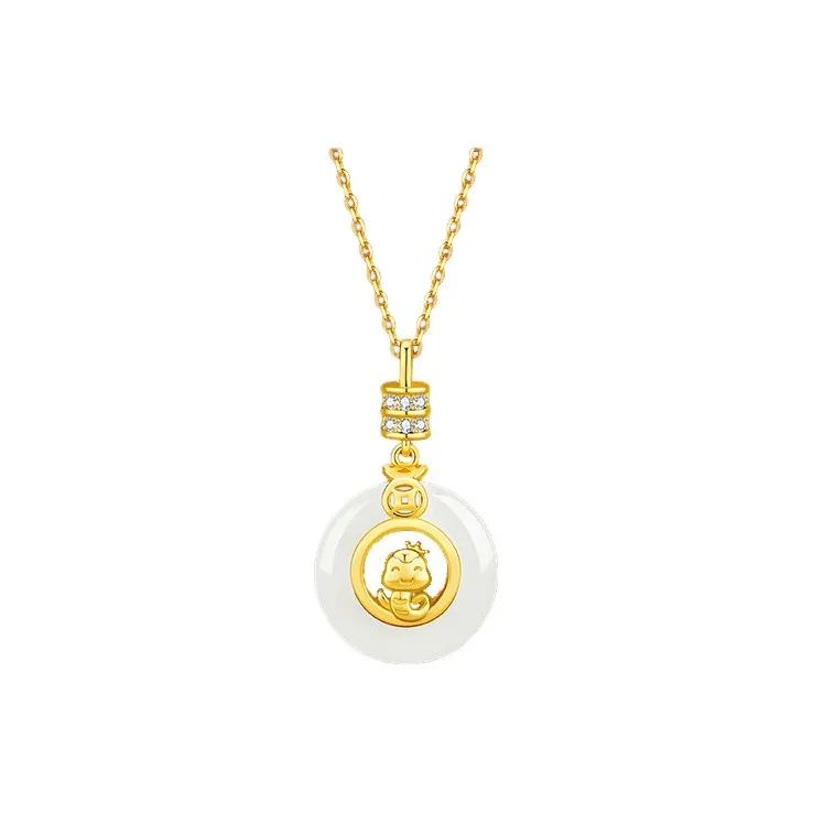 Royal Heaven's Choice Hetian Jade Necklaces Pale Greenish White Jade Unisex-0