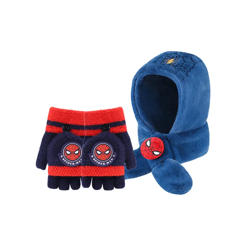 Disney Marvel Series Polyester Hoods & Plush Hats 2024 Model Kids' Navy Blue Blue Black-0