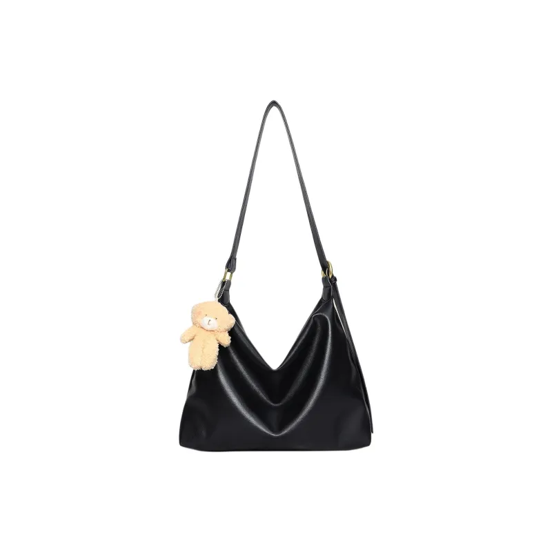 PT'SON Synthetic Leather Tote Bag, Shopping Bag, Crossbody Bag Women's Coffee/Black-7