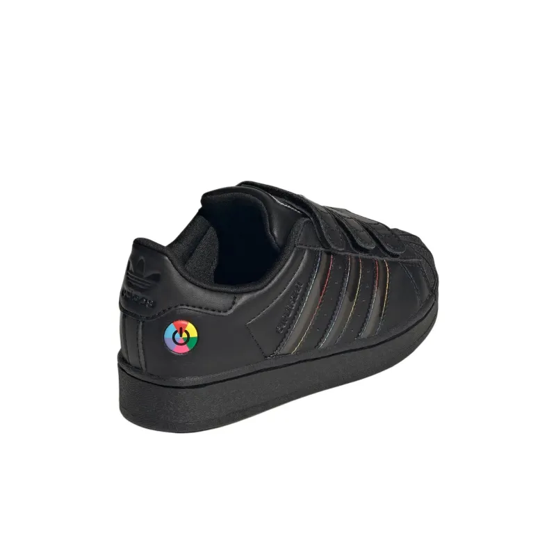 Adidas Originals SUPERSTAR Anti Slip Wear Resistant Low Top Kids' Skateboarding Shoes Black Kids'-3