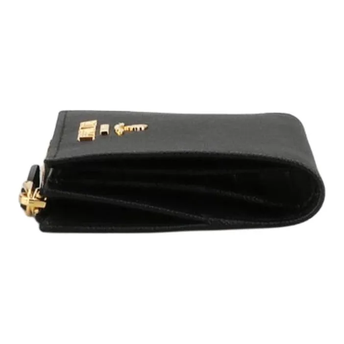 PRADA Cow Leather Wallet Women's Black-3