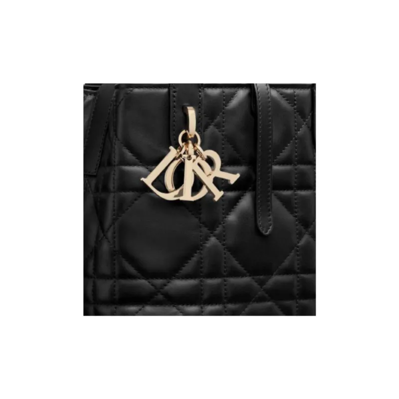 DIOR Toujours Cow Leather Basket Bag, Shoulder Bag, Crossbody Bag, Handbag Small Size Women's Black-5