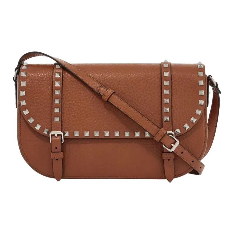 Valentino GARAVANI Calfskin Shoulder Bag Women's Brown-0