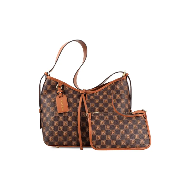 Vigno Synthetic Leather One Shoulder Handbag Regular Women's Coffee/Khaki-11
