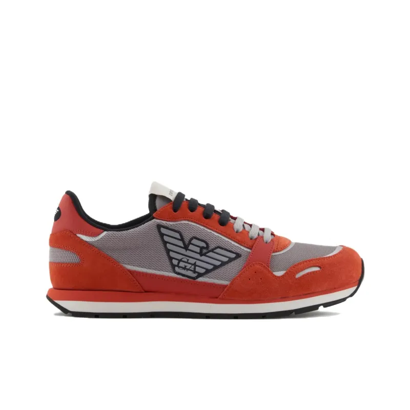 EMPORIO ARMANI Low Top Casual Shoes Men's Orange Red-1