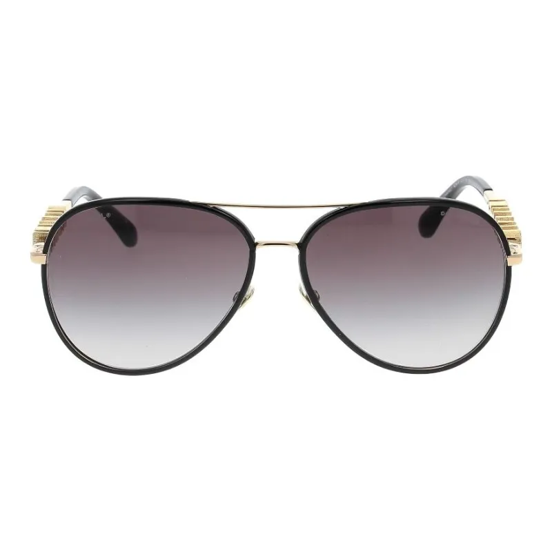 CHANEL Metal With Zircon Aviator Sunglasses Women's Gold-1