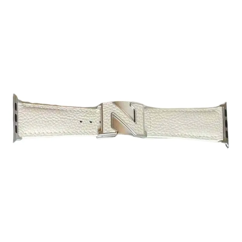 NCFCK Watch Band Apple Compatibility Cowhide Leather Material-2