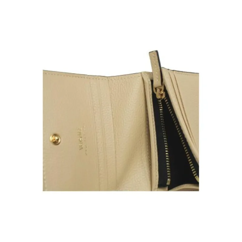 VERSACE Leather Wallet Women's Light Umber-4