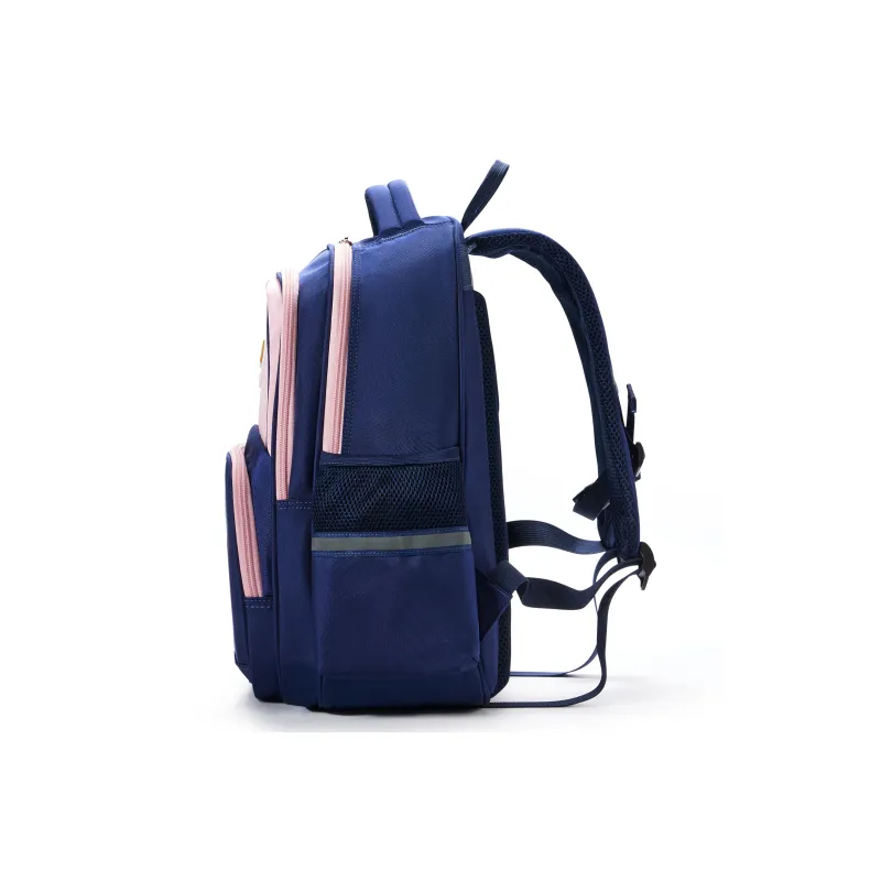 COOWOZ Fabric Backpack Regular Kids' Navy Blue Pink/Navy Blue Green-2