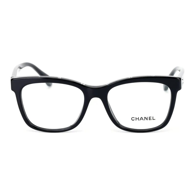 CHANEL Eye Acetate Irregular Shape Eyeglass Frames Men's Black-1