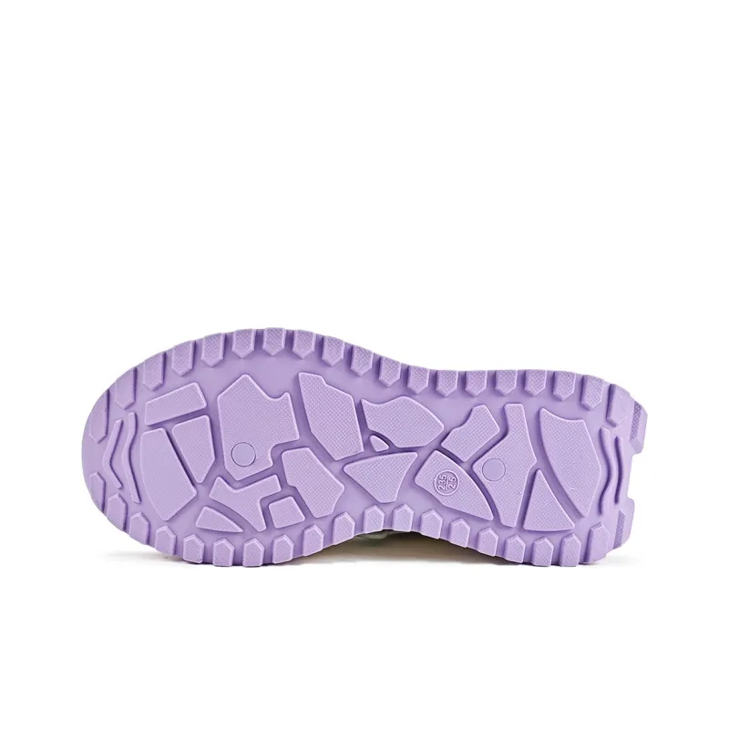 Warrior Lightweight Wear-Resistant And Warm Low-Top Casual Shoes Women's Beige Purple-4