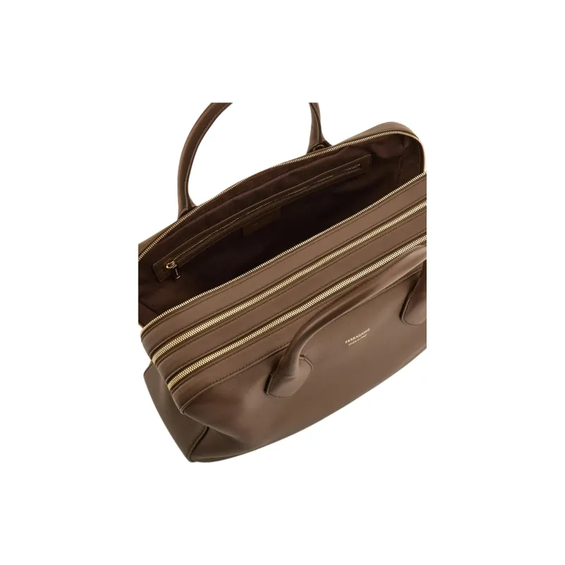 FERRAGAMO Cow Leather Shoulder Bag Crossbody Bag Handbag Medium Size Women's Mud Earth Tone-5