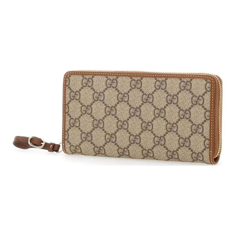 GUCCI Fabric Wallet Women's Beige & Brown-1