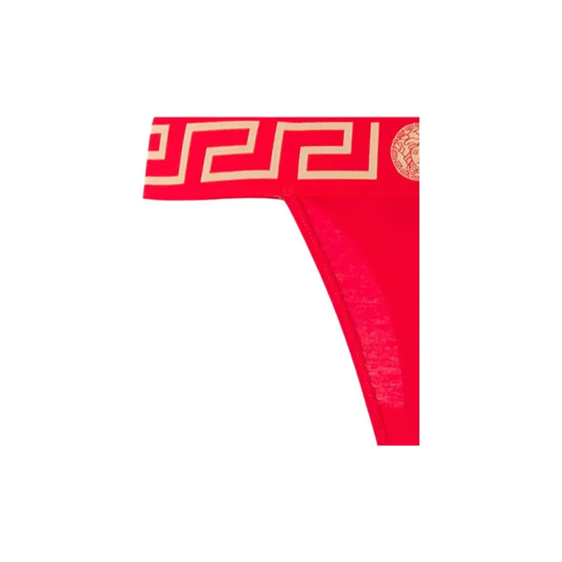 VERSACE Classic Greca Border Thong 'Red'-3