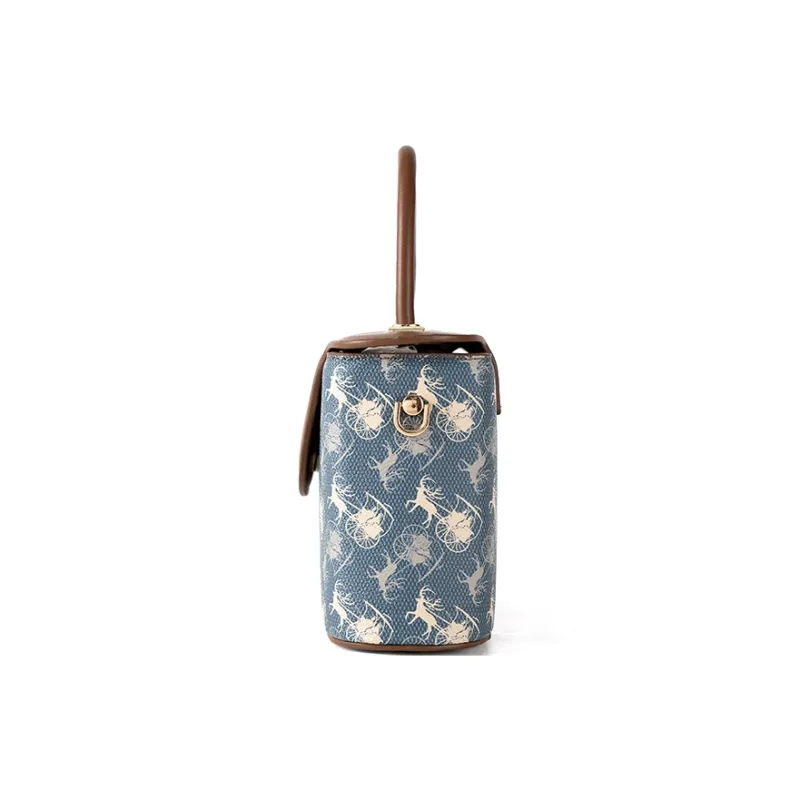 Vigno Synthetic Leather Handbag, One Shoulder, Crossbody Bag Regular Women's Coffee & Blue-4