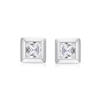 KADER 925 Sterling Silver Stud Earrings Unisex Silver, Girlfriend