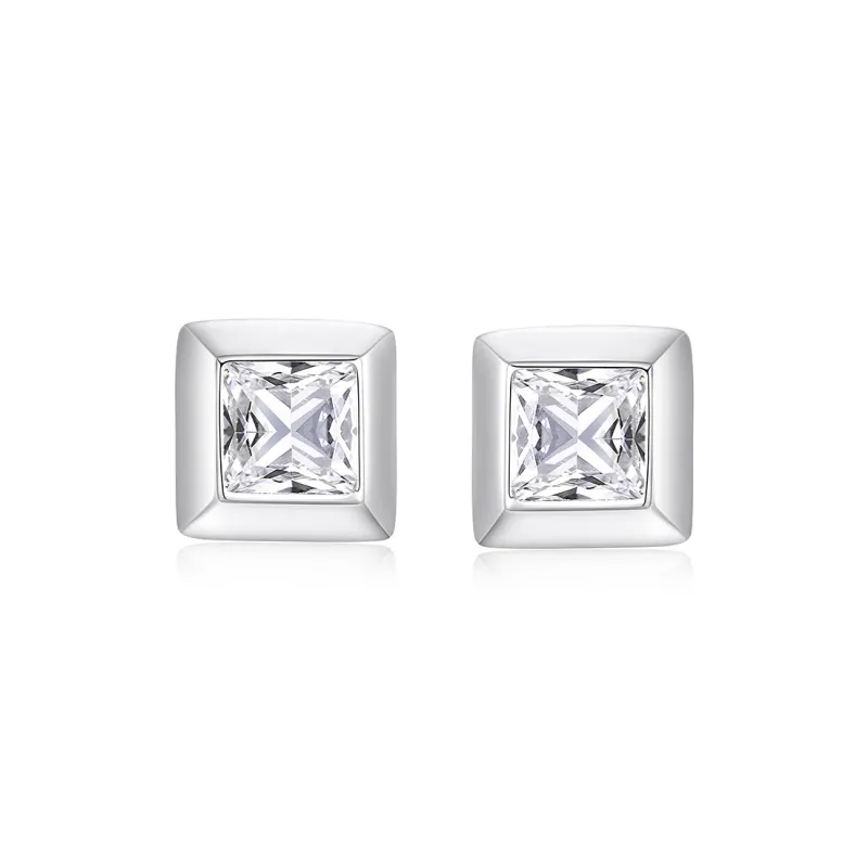 KADER 925 Sterling Silver Stud Earrings Unisex Silver, Girlfriend-0