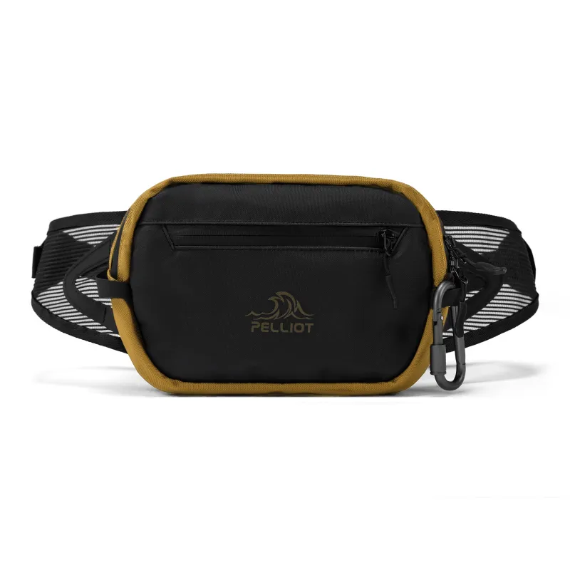 PELLIOT Polyamide Sling Bag Regular Unisex Obsidian Black/Obsidian Black & Rock Gold-3