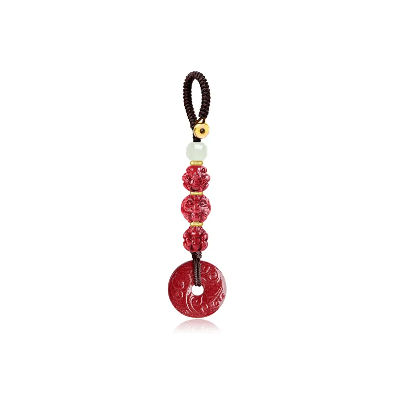 EADDA JEWELRY Cinnabar Pendant Keychain Unisex-43