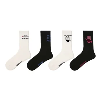 Vine Color Mid Calf Socks Unisex 4 Pack