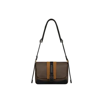 GIVENCHY Calfskin Messenger Bag, Shoulder Bag, Crossbody Bag Trumpets Men's Reddish Umber