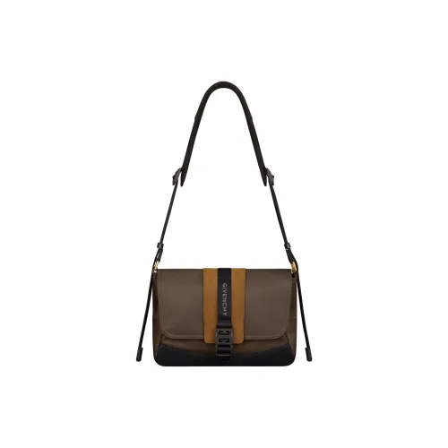 GIVENCHY Calfskin Messenger Bag, Shoulder Bag, Crossbody Bag Small Size Men's Reddish Umber