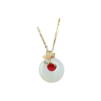 Royal Heaven's Choice Hetian Jade Necklaces Pale Greenish White Jade Unisex