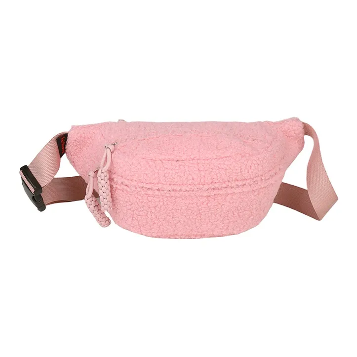 Yalu Plush Waist Bag Chest Bag Women's Ecru/Black/Khaki/Pink/Brown-18