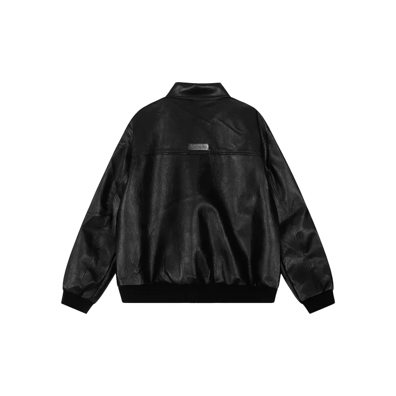 WLNEXT Leather Jacket Outerwear Trendy Premium Spring Fall Jacket Puffer Jacket Trendy Unisex-5