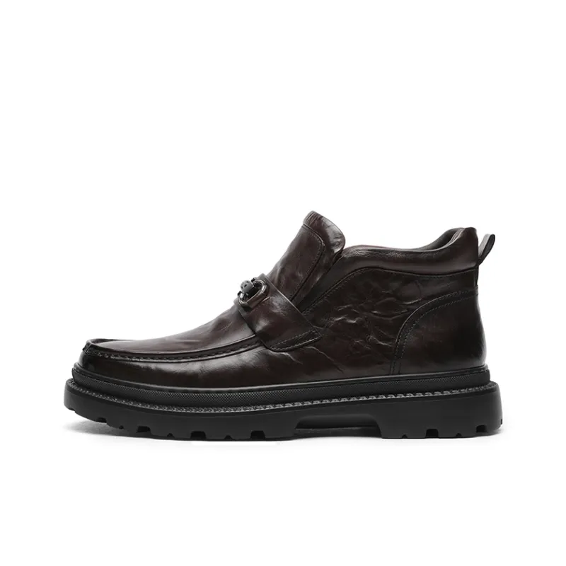 GOLDLION Ankle Boots Men Black/Brown-5