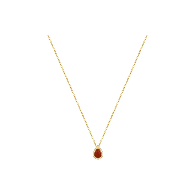 ERYU S925 Silver Necklaces Women's Red Gold-0