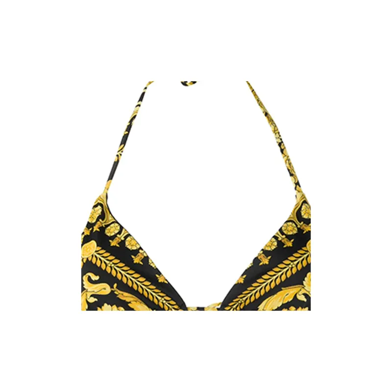 VERSACE Baroque Printed Triangle Bikini Top-2