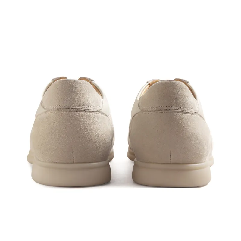 THOM WILLS Vintage Versatile Suede German Army Trainers Casual Shoes Unisex Oat & Gray-3