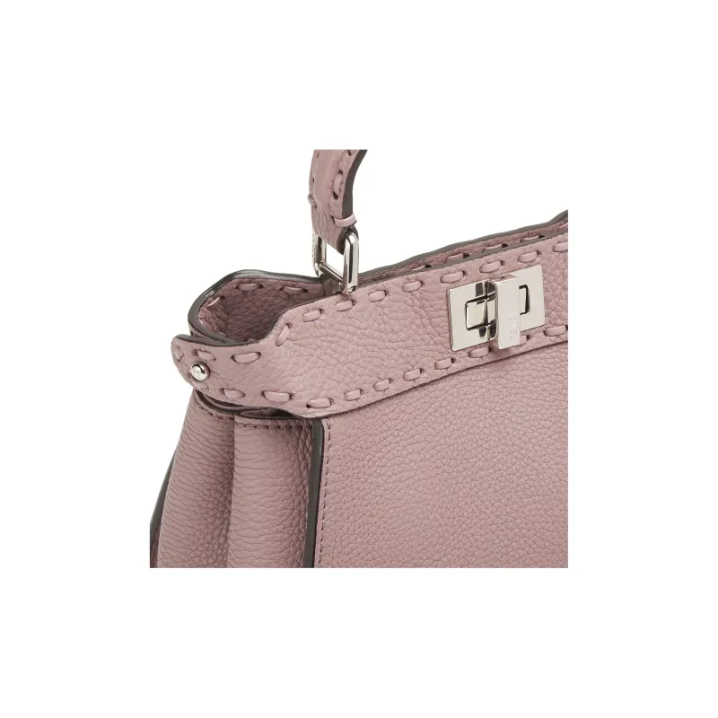 FENDI Peekaboo Leather One Shoulder Handbags Mini Women's Pink Fuchsia-4