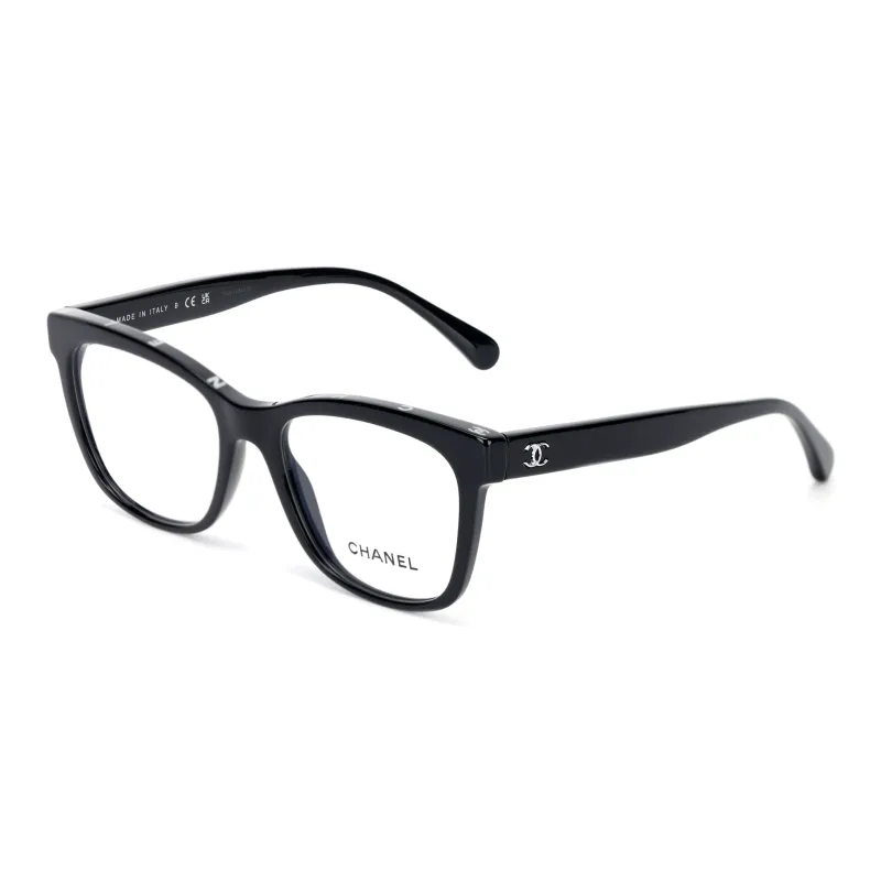 CHANEL Eye Acetate Irregular Shape Eyeglass Frames Men's Black-0