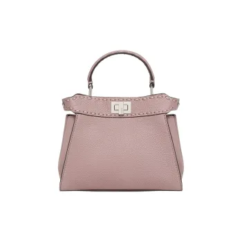 FENDI Peekaboo Leather One Shoulder Handbags Mini Women's Pink Fuchsia