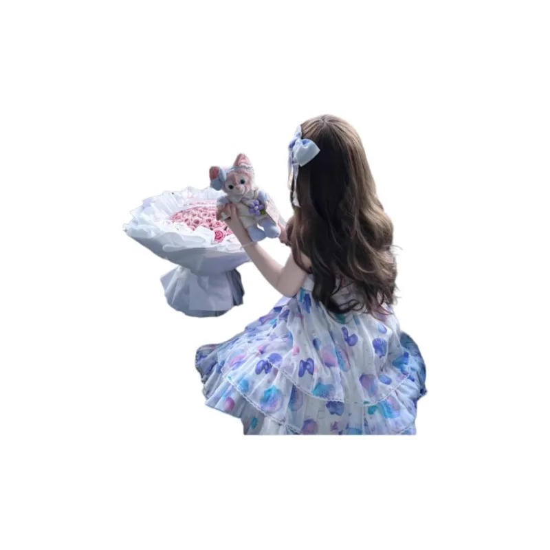 ANGELIC PRETTY Sleeveless Dresses Women's White Purple Jsk+Side Clip Set-2