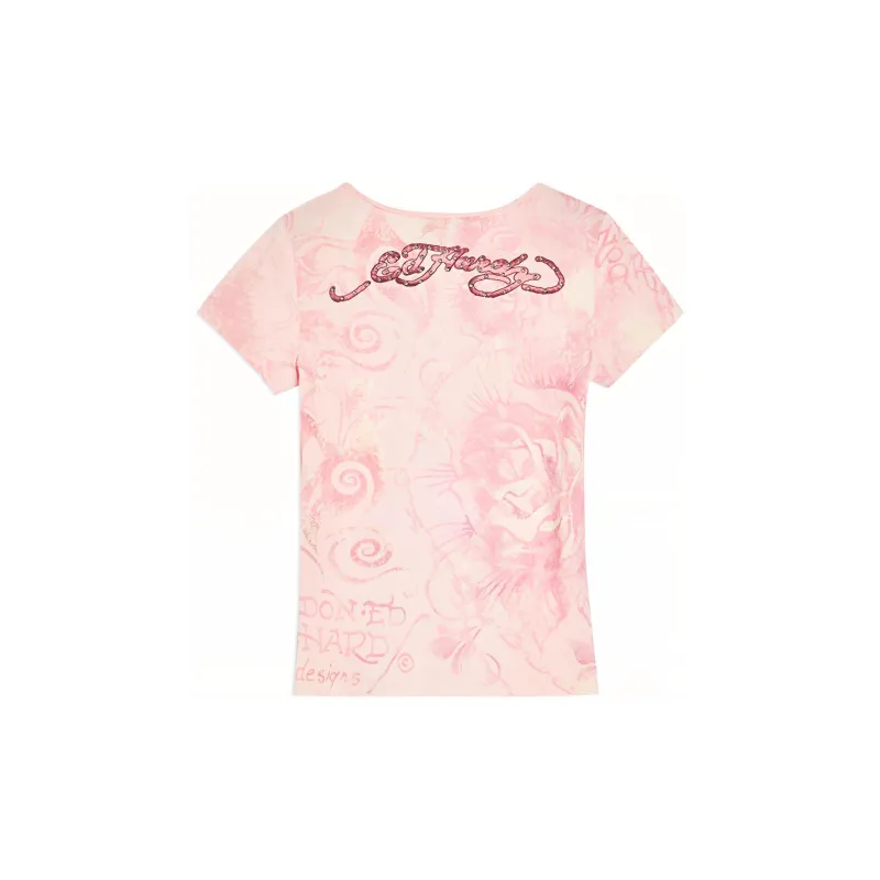 Ed Hardy T Shirt Women's Cherry Blossom Pink-1