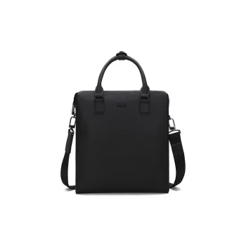 ELLE HOMME Top Grain Cow Leather, Cow Leather Crossbody Bag, Briefcase Regular Men's Black
