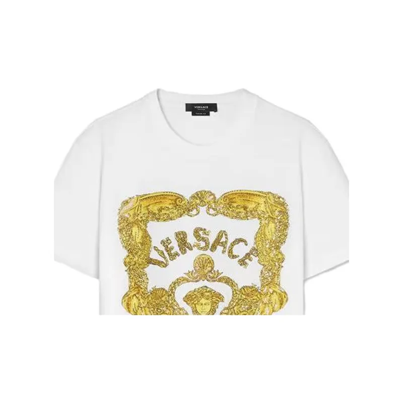 VERSACE SEASHELL BAROQUE T-Shirts Men White-4