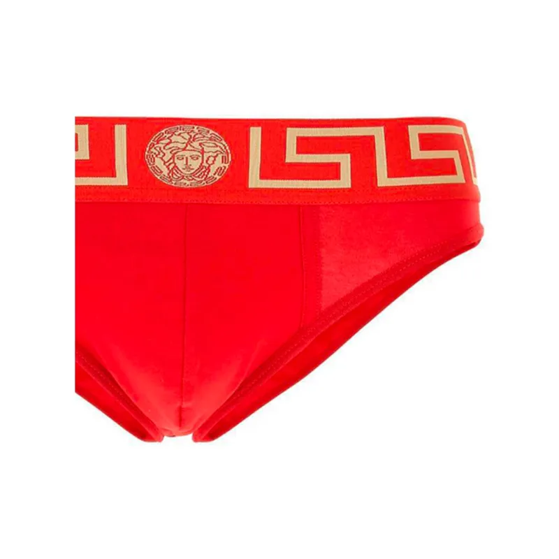 VERSACE Men's Embroidery Briefs Red-3