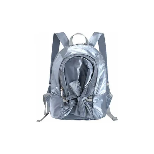 Crying Center Fabric Backpack Women's Gray Blue