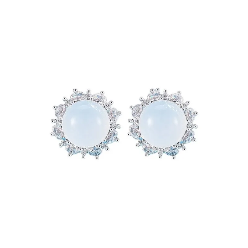 Grace Chalcedony Stud Earrings Women's-2