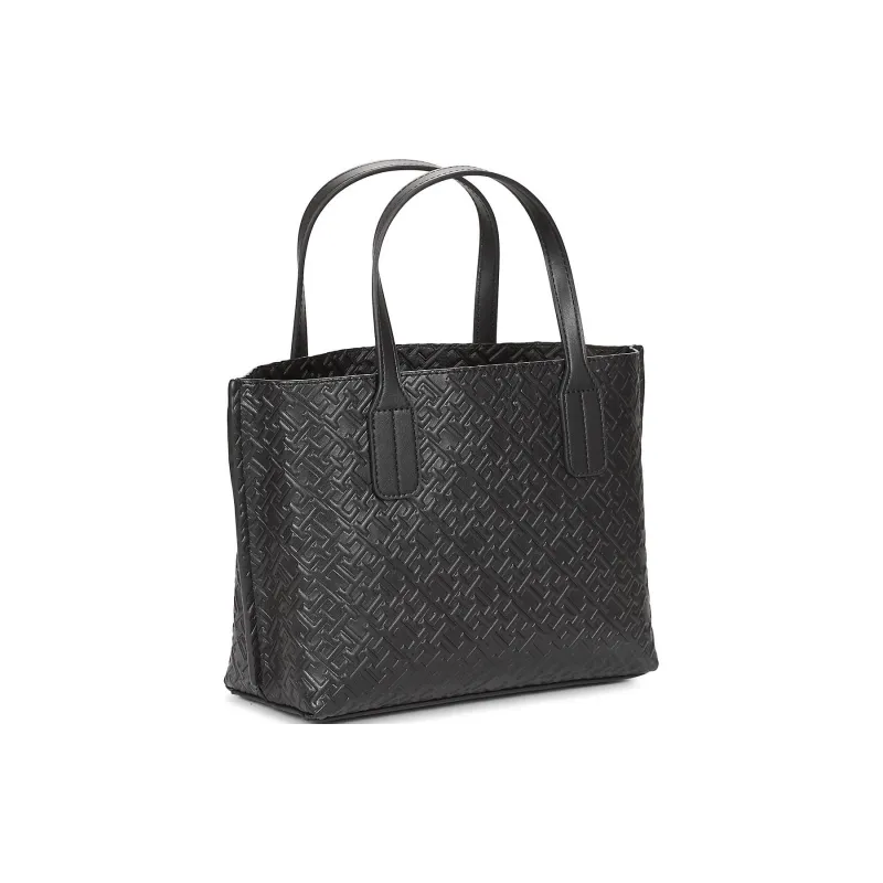 Tommy Hilfiger Polyurethane Tote Bag, Shopping Bag, Shoulder Bag, Crossbody Bag, Handbag Regular Women's Black-4