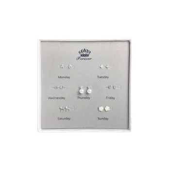 ERXI Alloy 925 Sterling Silver Needle Stud Earrings Women's