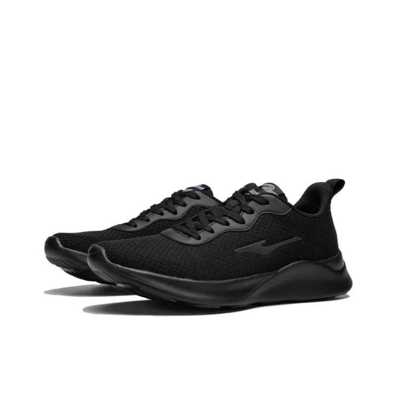 Erke Cushioning Anti Slip And Wear Resistant Breathable Support Low Top Casual Running Shoes Men's Black-3